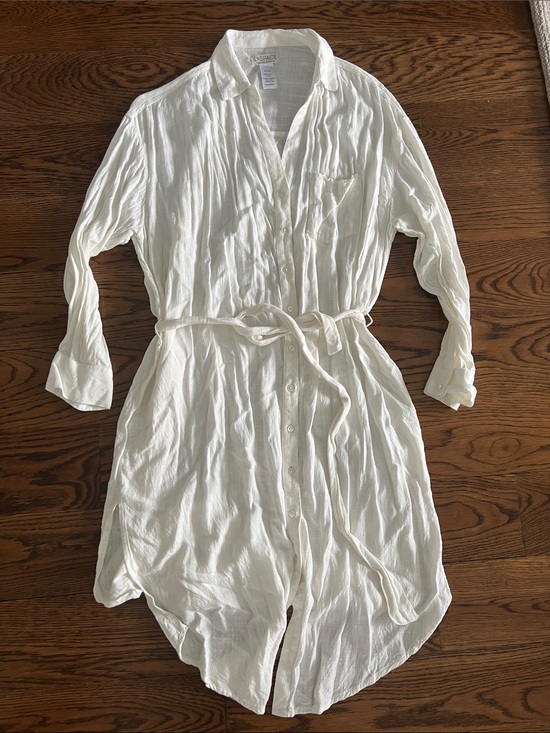 l*space Other - Cover-up Button-Front Shirt Dress in Off-White